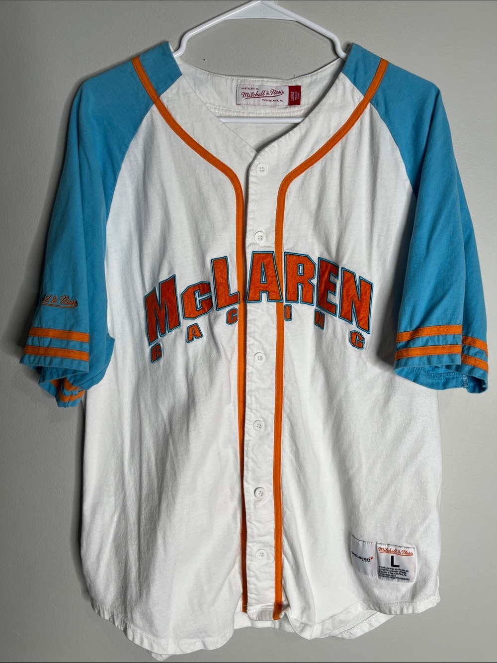 Mitchell & Ness White Teal and Orange McLaren Racing Jersey